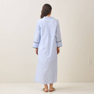 Contrast Pin Stripe Cotton Maxi Dress