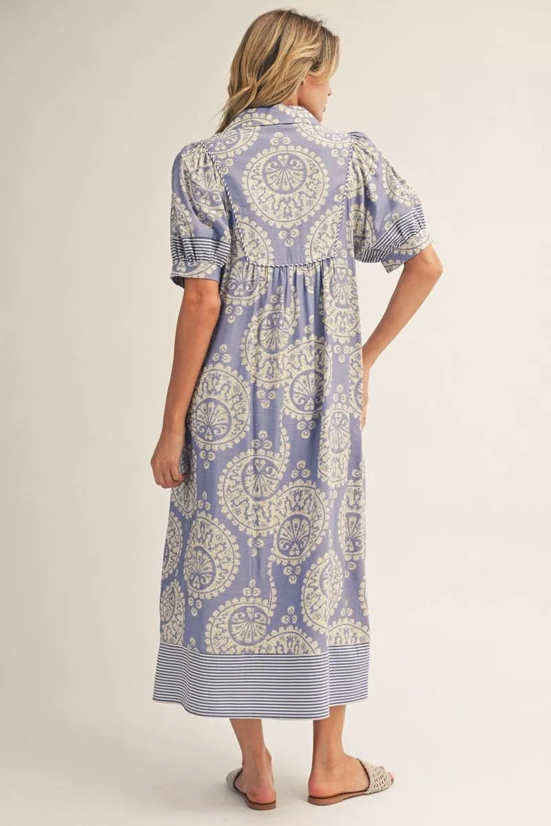 Geo Floral Midi Dress