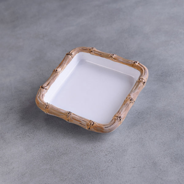 VIDA Bamboo Beverage Napkin Holder (White-Natural)