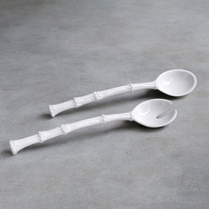 VIDA Bamboo Lg Salad Servers (White)