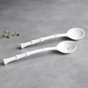 VIDA Bamboo Lg Salad Servers (White)