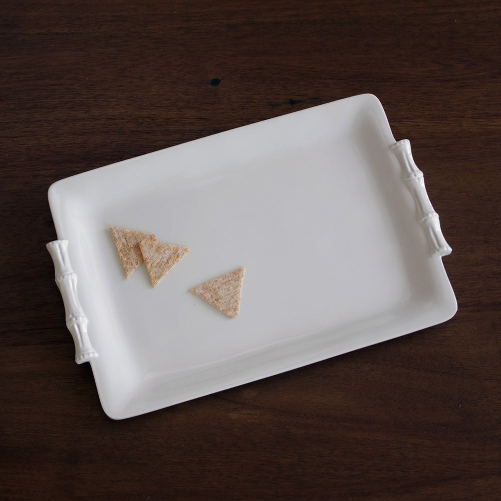 VIDA Bamboo Md Rectangular Tray (White)
