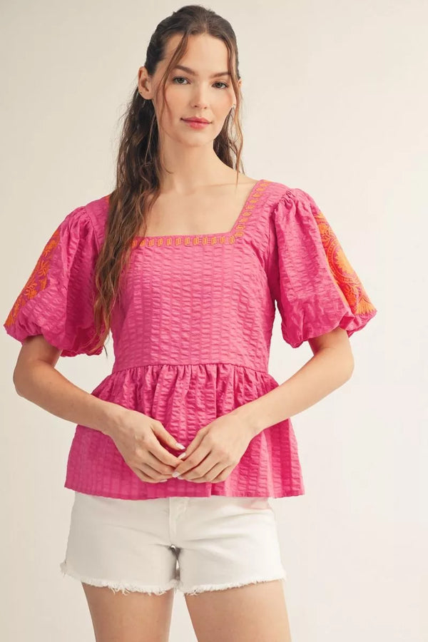 Peplum Wide Top