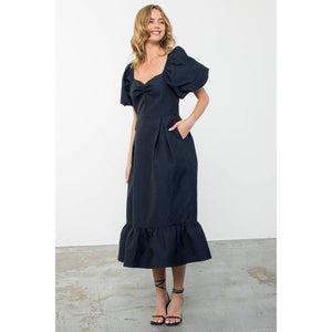 Navy Textured Dress
