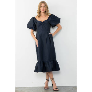 Navy Textured Dress