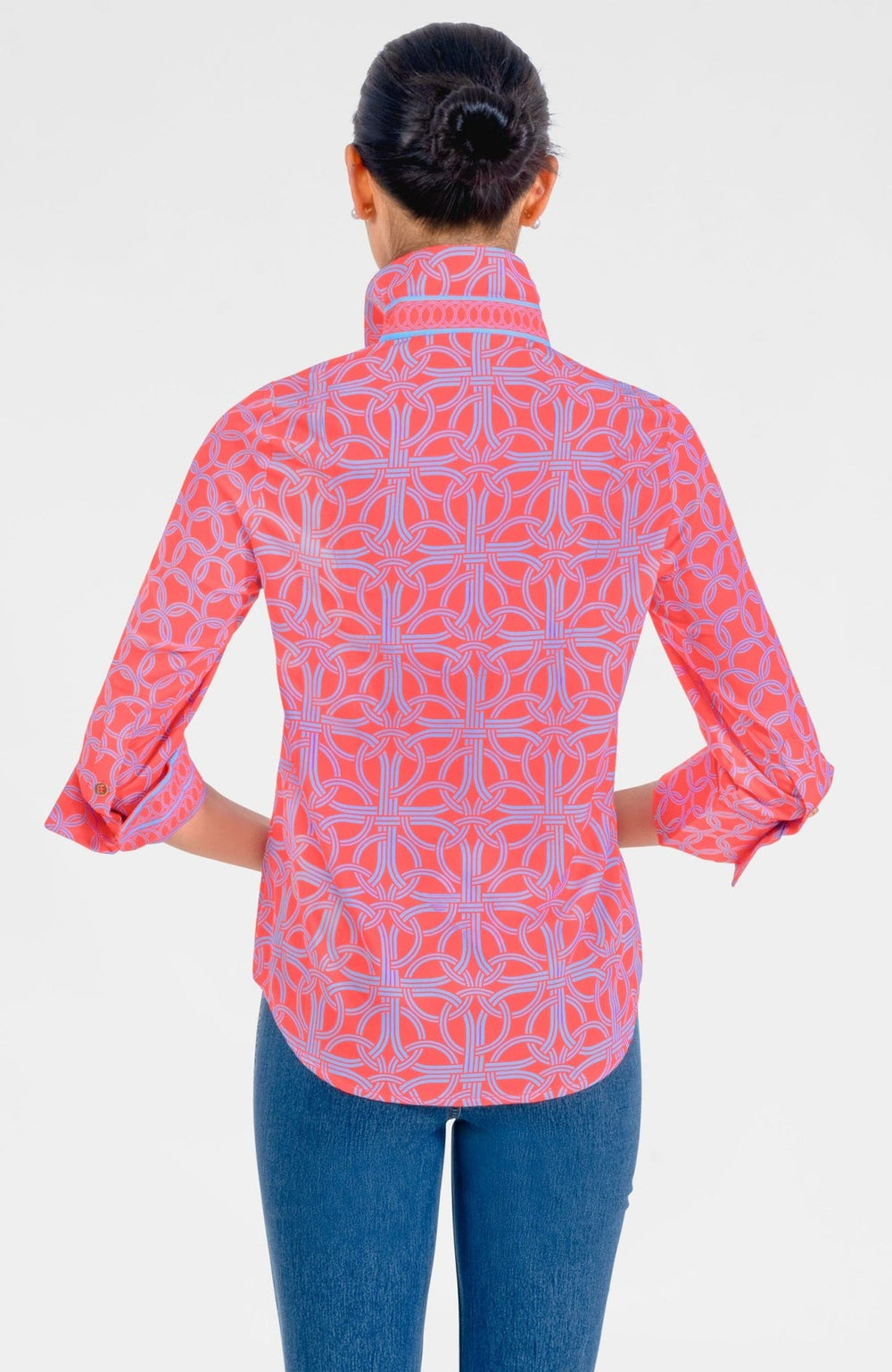 Boyfriend Shirt - Coral Ring Toss