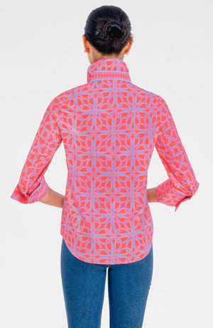 Boyfriend Shirt - Coral Ring Toss