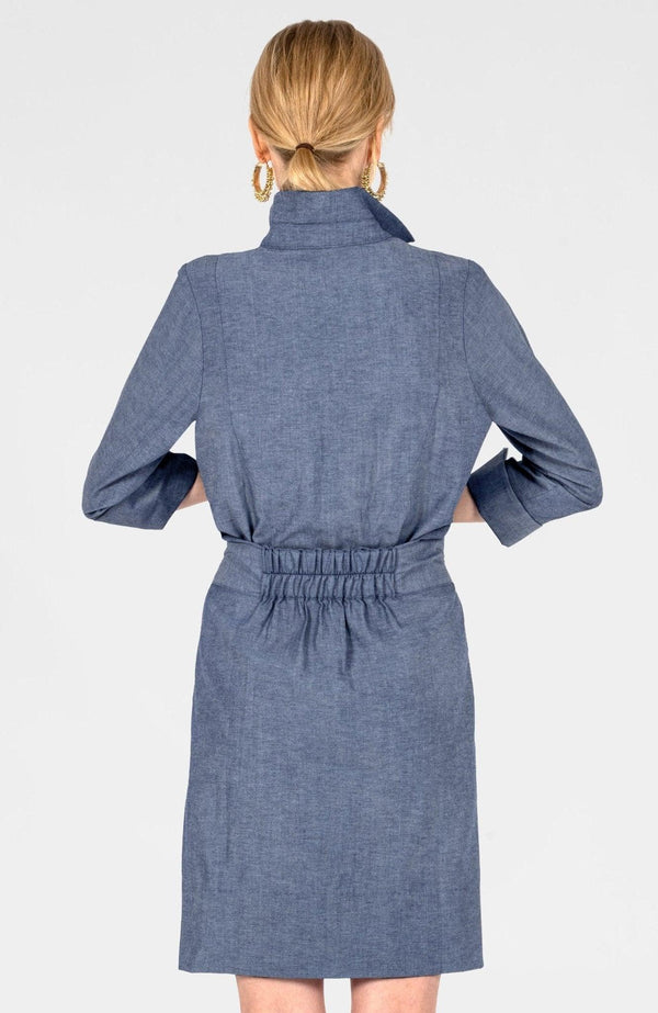 Breezy Blouson Dress - Chambray