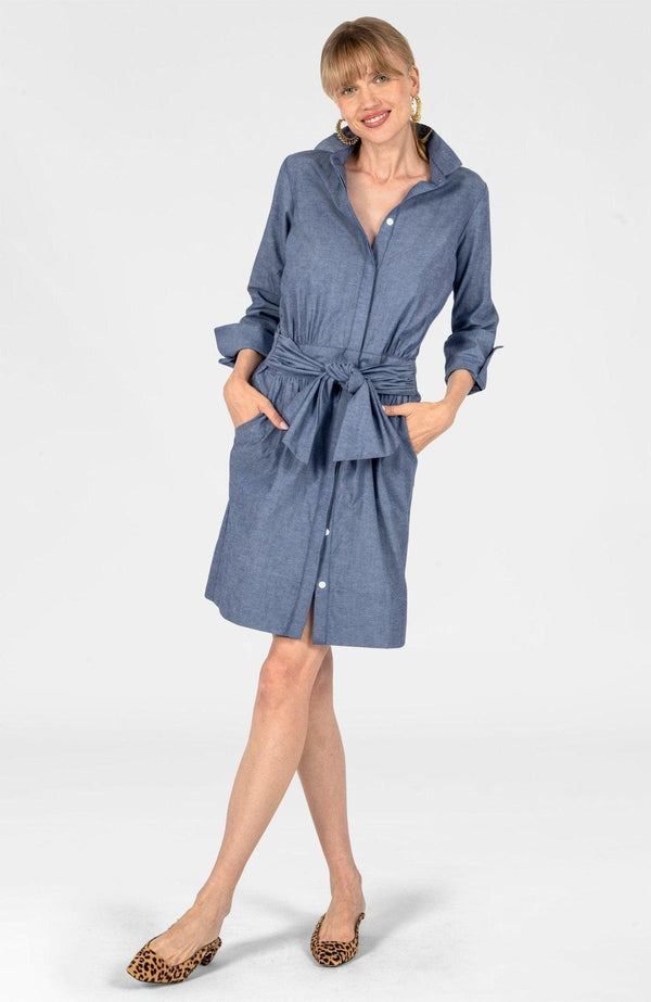 Breezy Blouson Dress - Chambray