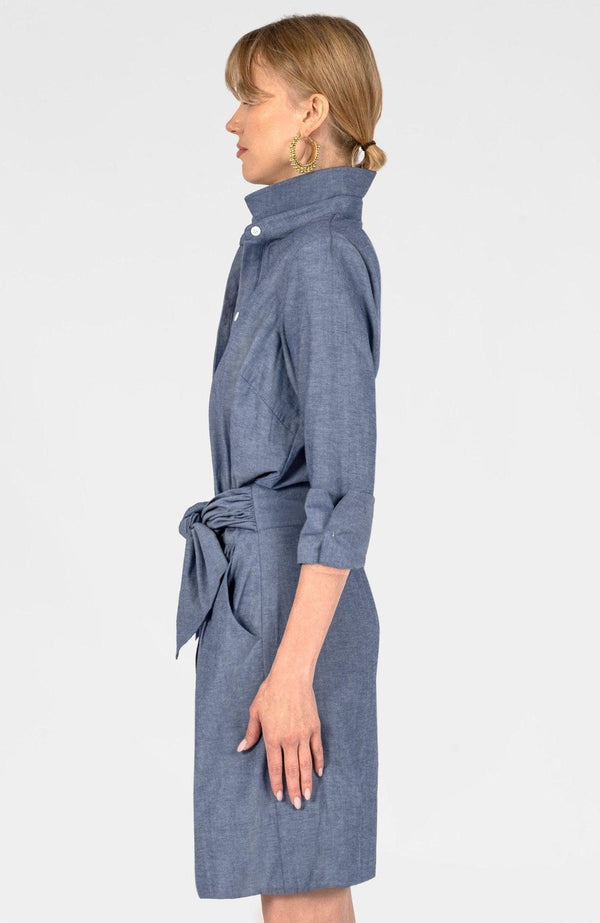 Breezy Blouson Dress - Chambray