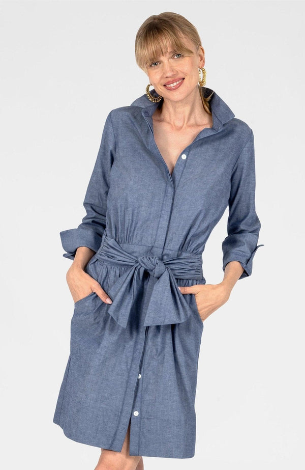 Breezy Blouson Dress - Chambray