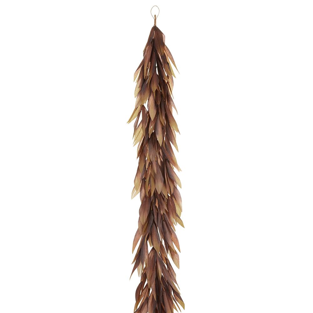 Green Brown Corn Husk Garland