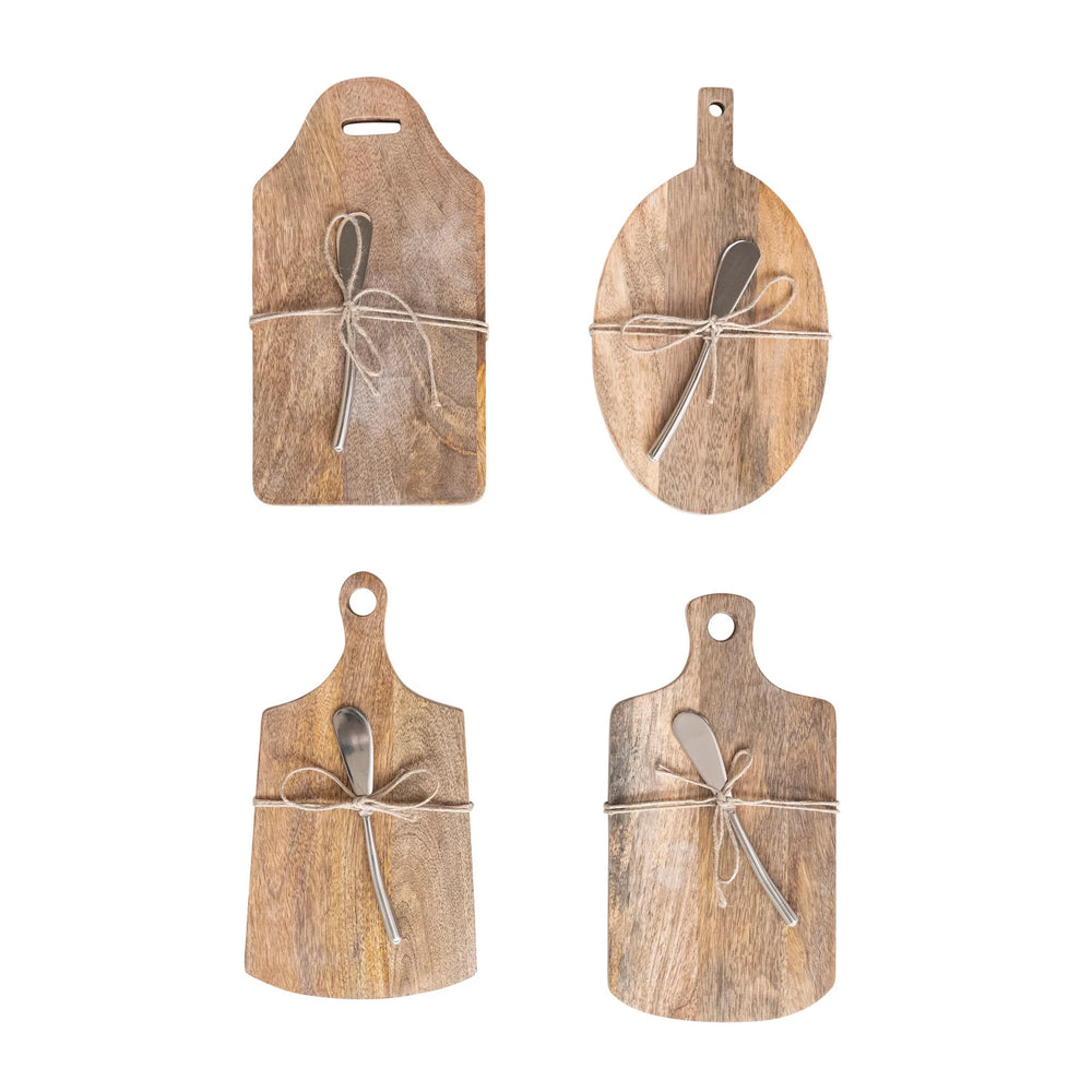 Mango Wood Board w Knife