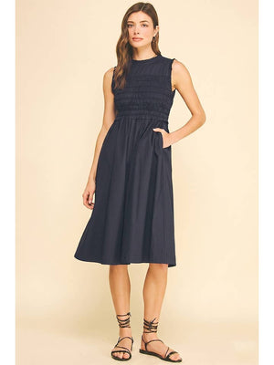 Smocking Detailed Midi Dress