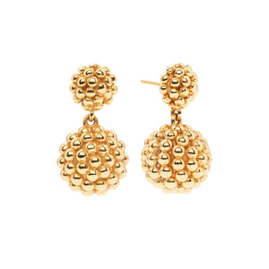 Berry Double Drop Earrings in Gold