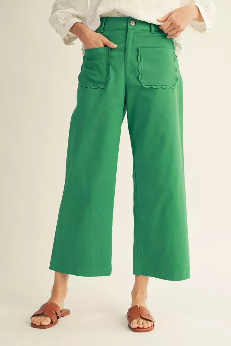 High Waist Scallop Edge Pant
