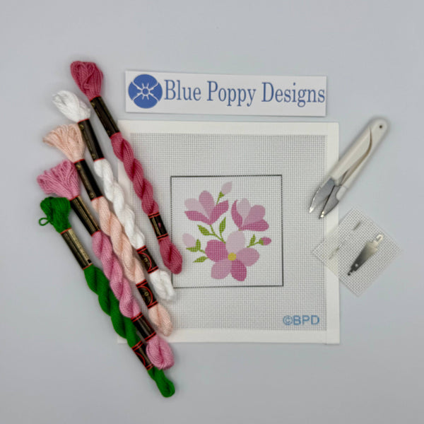 Pink Flowers Needlepoint Kit