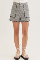 Gingham Scallop Shorts