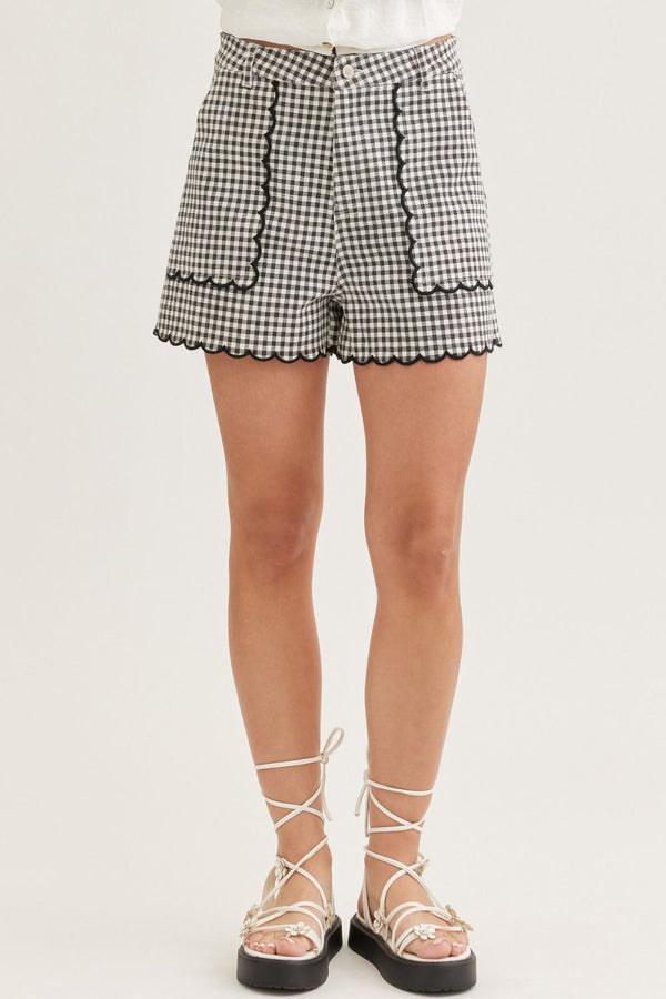 Gingham Scallop Shorts