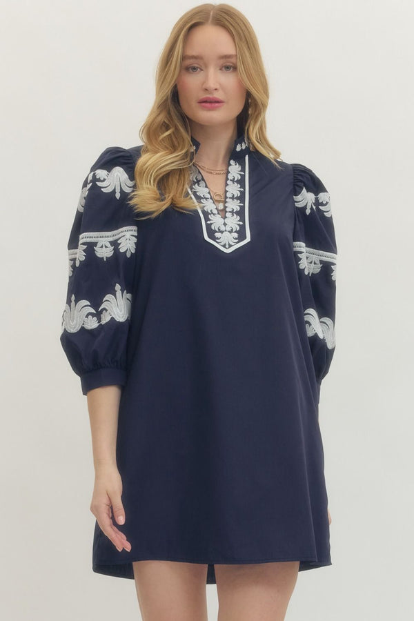 Puff Sleeve Midi Dress