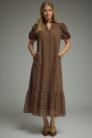 Eyelet Midi Dress