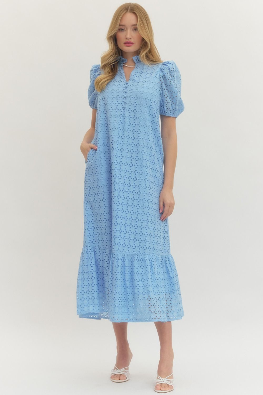 Eyelet Midi Dress