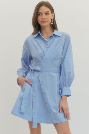 Collar Wrap Mini Dress
