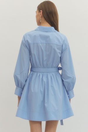 Collar Wrap Mini Dress