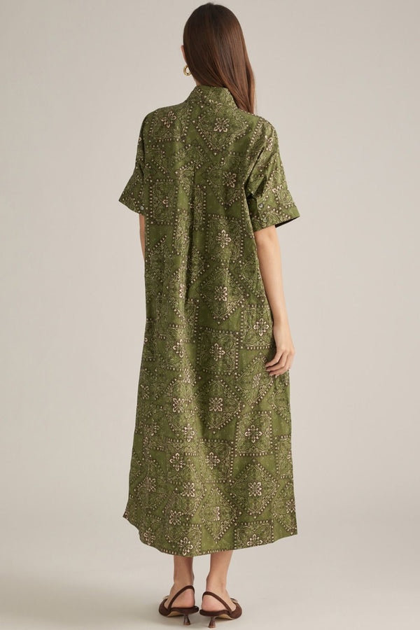 Olive Bandana Midi Dress