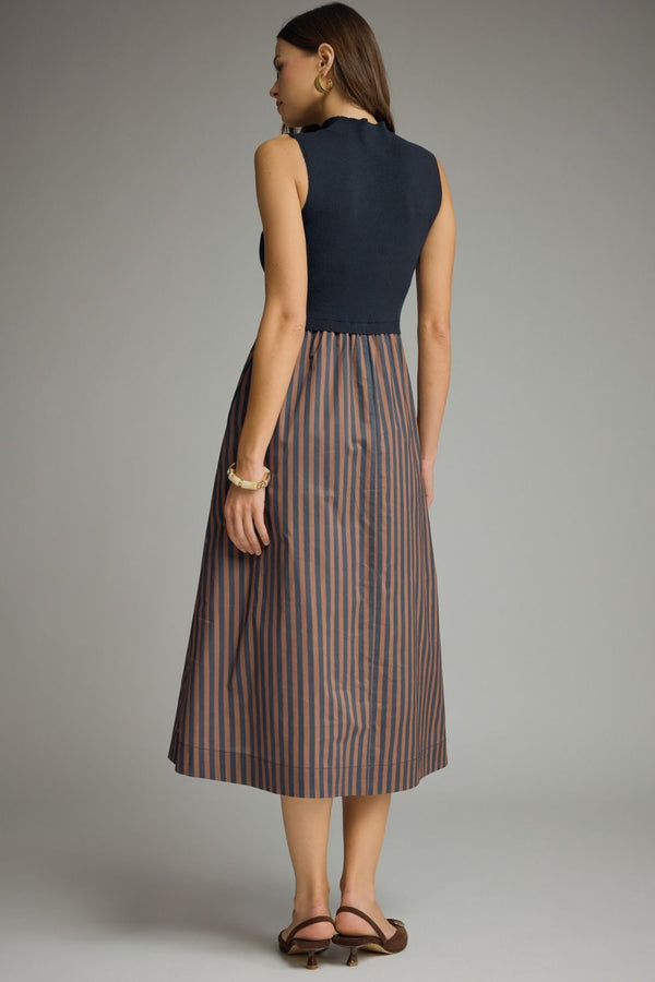 Mock Neck Sweater Midi Dress