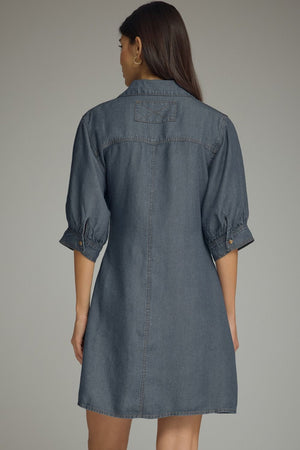 Denim Self Tie Mini Dress