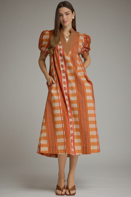 Dot & Stripe Midi Dress
