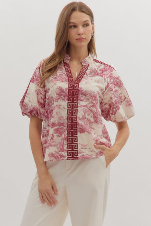 Toile Print Top