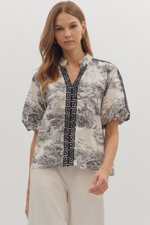 Toile Print Top