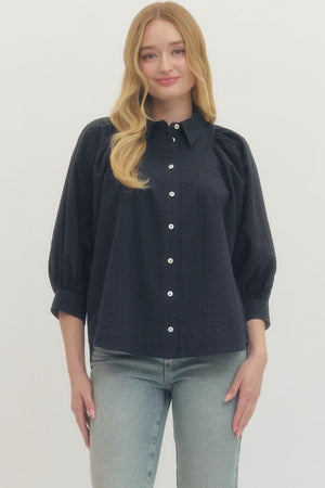 Seersucker Button Top