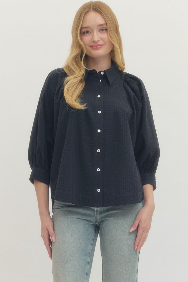 Seersucker Button Top