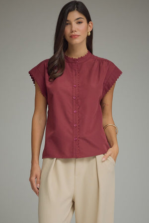 Scalloped Cap Sleeve Top