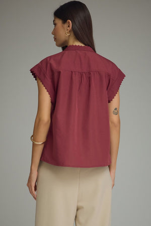 Scalloped Cap Sleeve Top