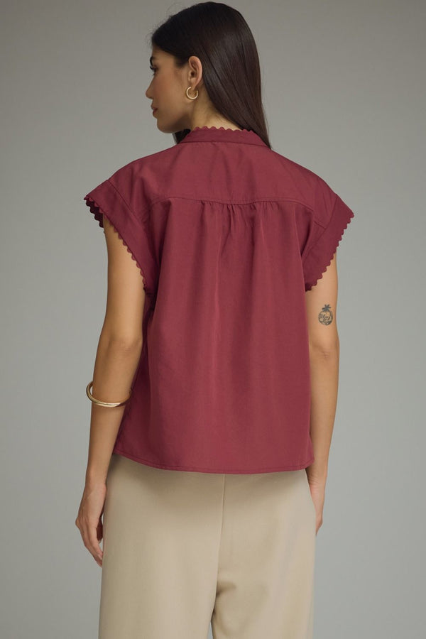 Scalloped Cap Sleeve Top