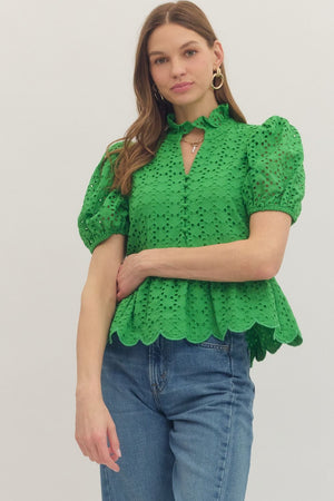 Solid Eyelet Top