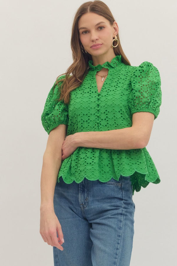 Solid Eyelet Top
