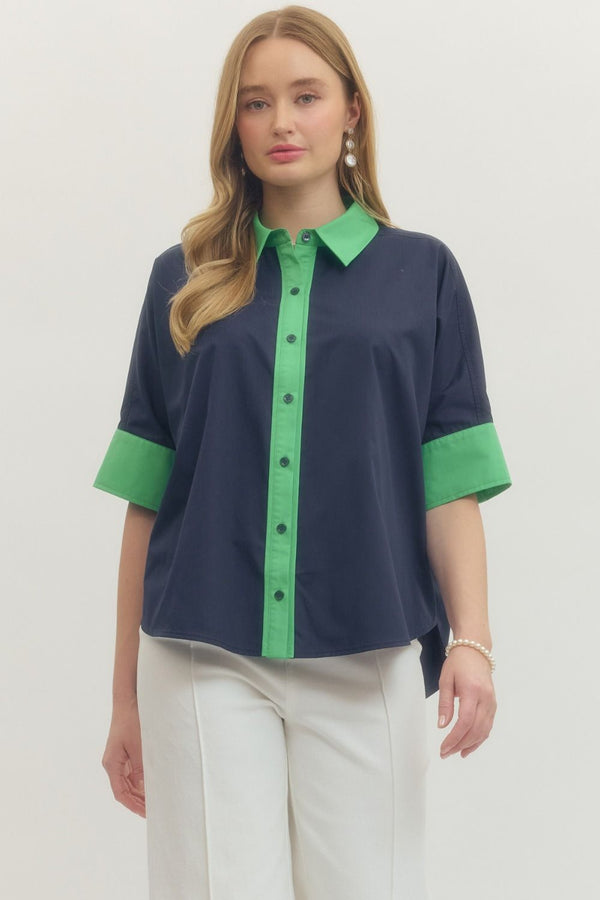 Contrast Trim Top