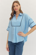 Solid Sailor Collar Top