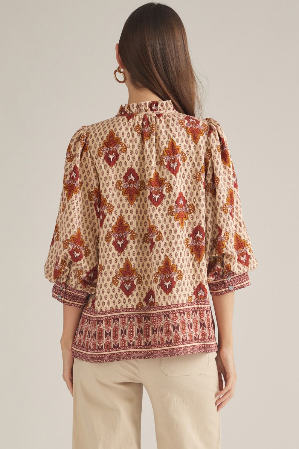 Paisley Puff Sleeve Top