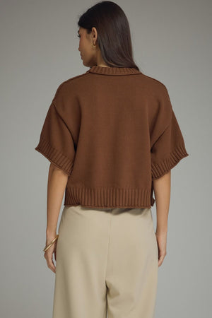 Brown Knit Sweater Top