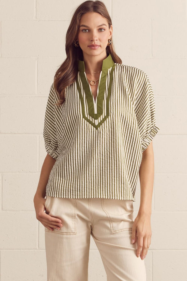 Striped Dolman Top