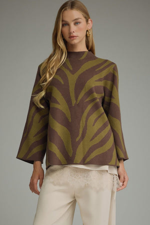 Abstract Animal Sweater Top