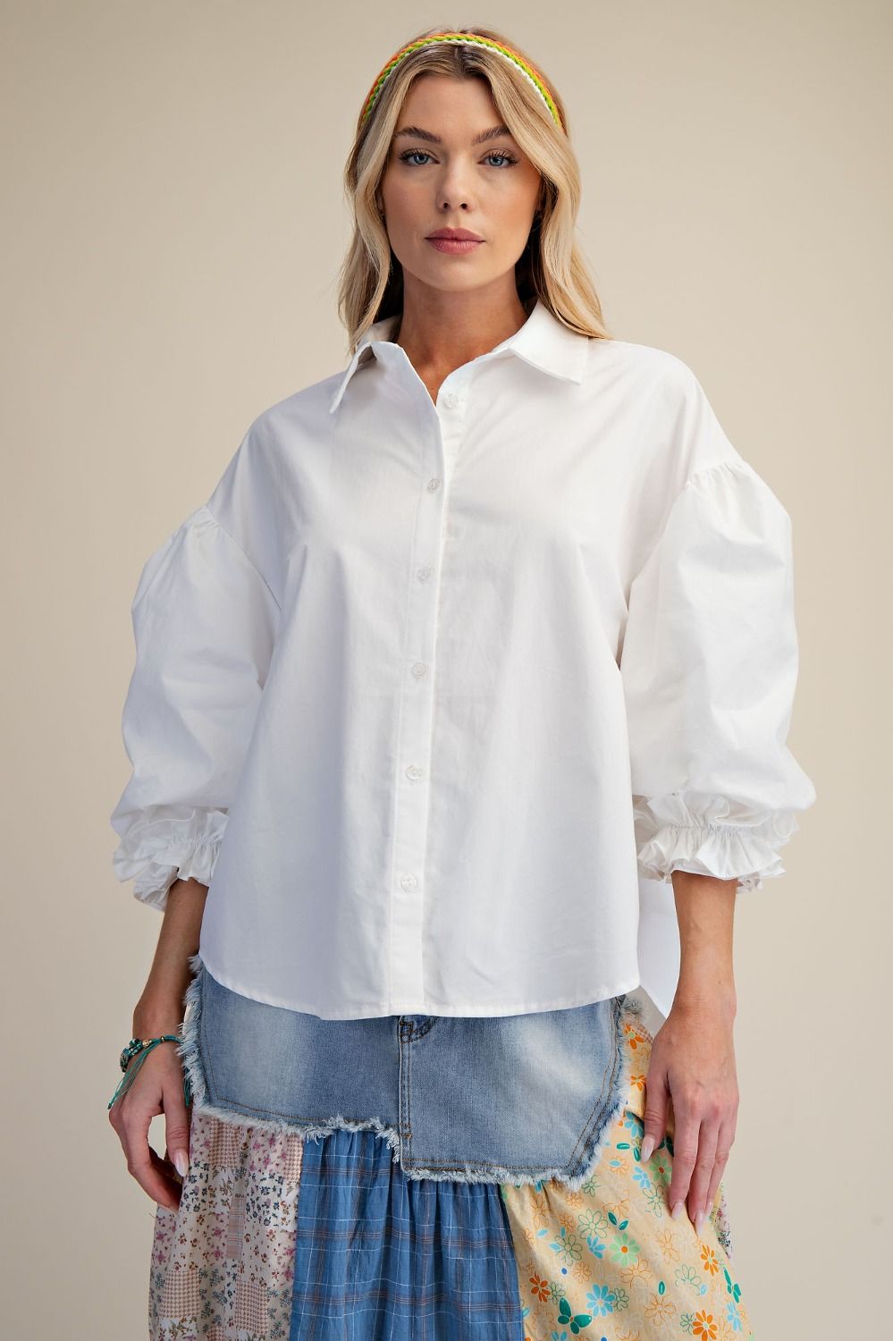 Button Down Poplin Top