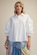 Button Down Poplin Top