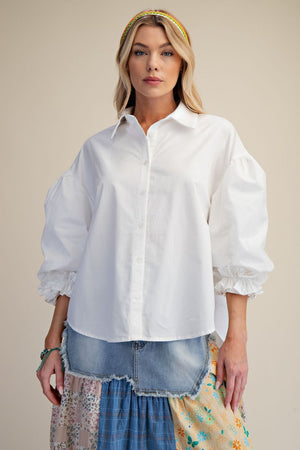Button Down Poplin Top